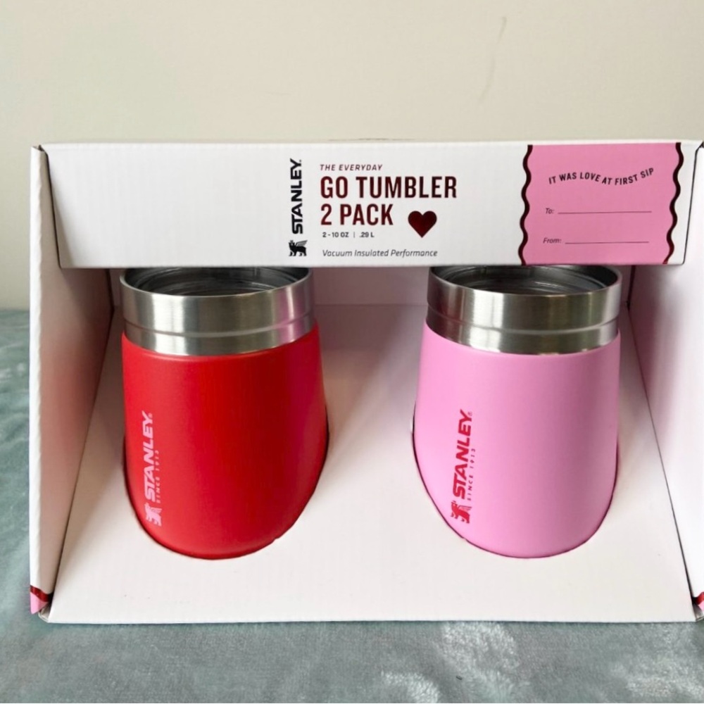 STANLEY 10oz Go Tumbler 2 Pack Valentines Set NEW Target Exclusive Red & Pink - Picture 2 of 6